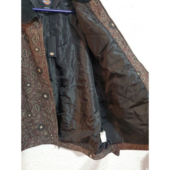 NWT DICKIES Ellis Floral Print Duck Brown Canvas Cropped Jacket Sz 2XL - Picture 16 of 16